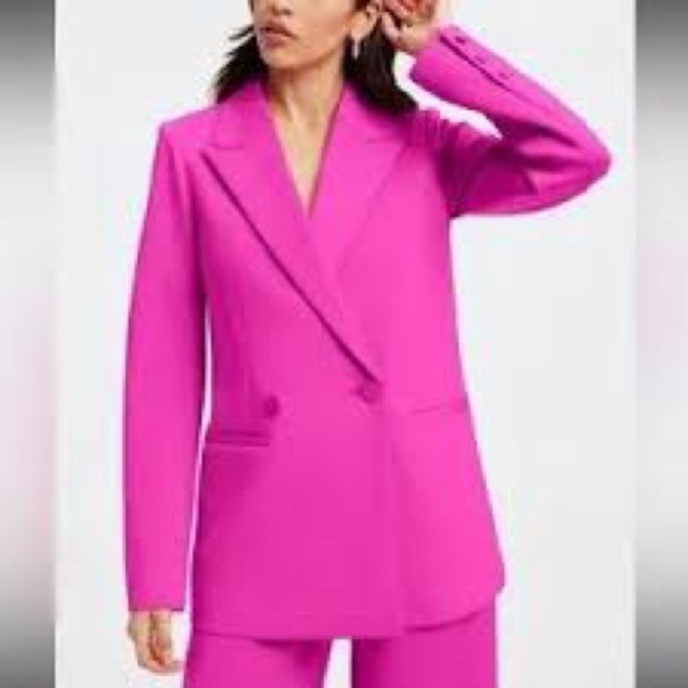NWT Good American Scuba Blazer 2.0 in Fuschia Pink